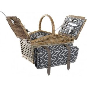 Cesta de Mimbre para Picnic 2 Personas, Manta Impermeable